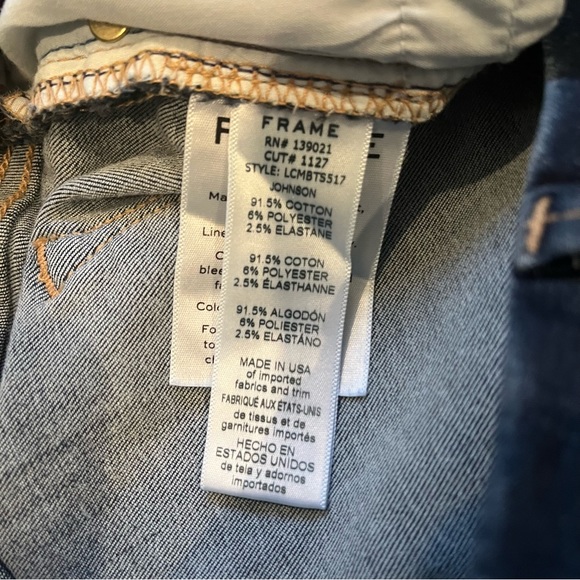 Frame Le Crop Mini Boot Johnson Jeans Split Hem Stretchy Denim, Sz 25 - Picture 13 of 13